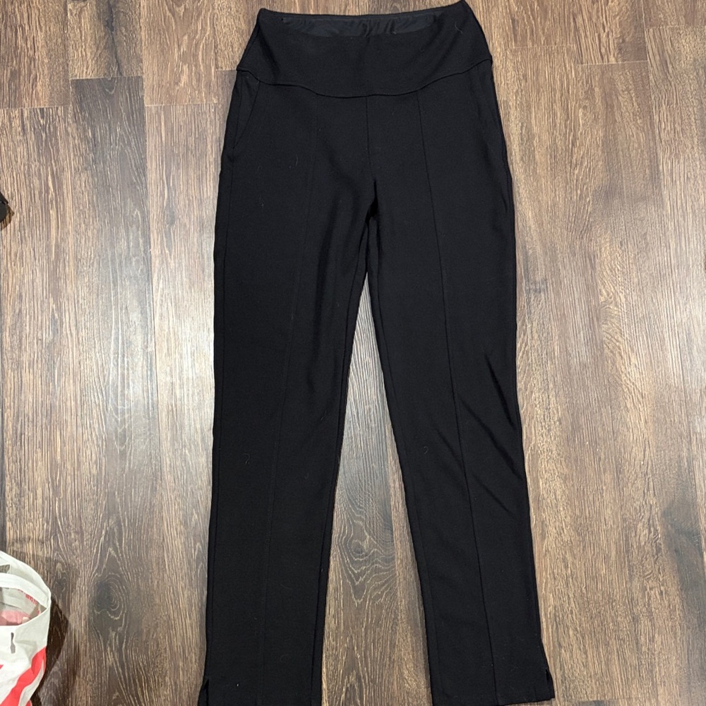 Ruby Ribbon Black Straight Leg Pants